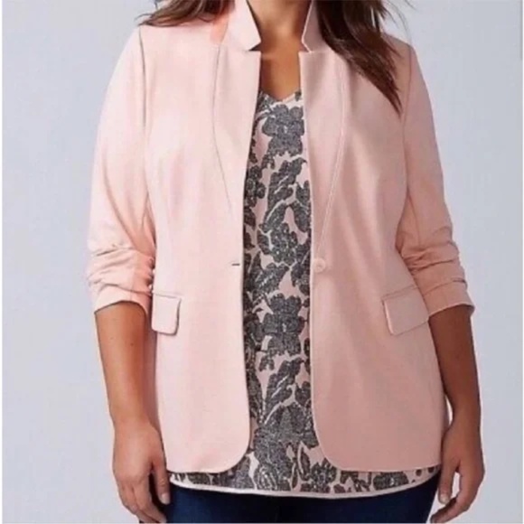 Lane Bryant  Single Button Pale Pink Blazer Size 18 - Picture 1 of 4